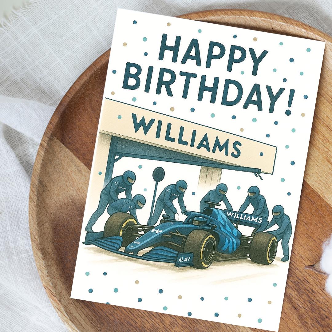 Race Car Birthday Card | Formula 1 Racing Greeting Card | Motorsport Birthday for Him | Red Bull Racing | F1 Fan Gift | McLaren | Ferrari
