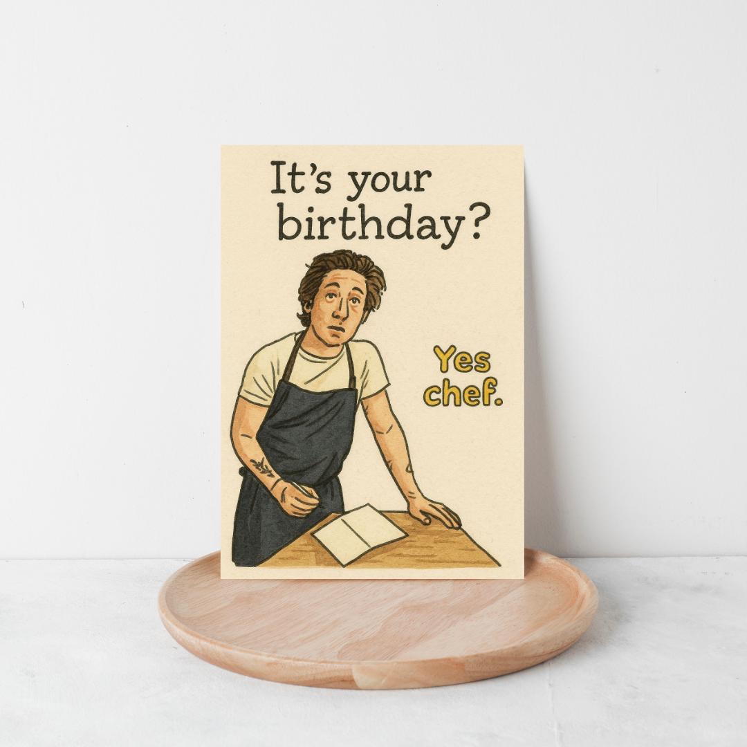 The Bear Birthday Card | Jeremy Allen White Card | Funny Birthday Card | Carmy Inspired Card | Chef Birthday Card | TV Show Card