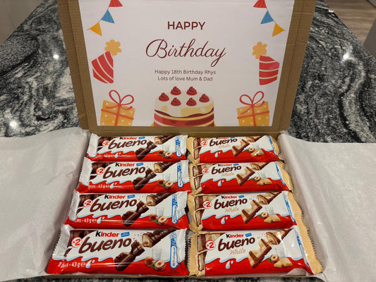 Chocolate Box | Kinder Bueno Chocolate Gift Box | Personalised | Treat Box | Birthday Gift | Special Occasion | Celebration