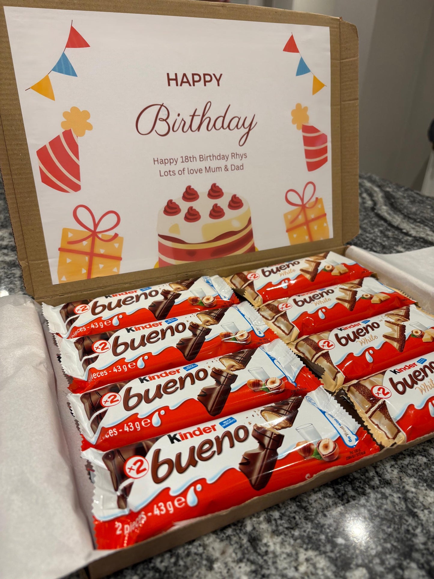 Chocolate Box | Kinder Bueno Chocolate Gift Box | Personalised | Treat Box | Birthday Gift | Special Occasion | Celebration