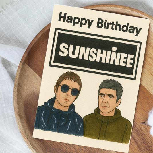 Oasis Birthday Card | Funny Britpop Card | Liam Gallagher Birthday | 90s Music Card | Indie Rock Birthday | Sunshine Oasis | Wonderwall