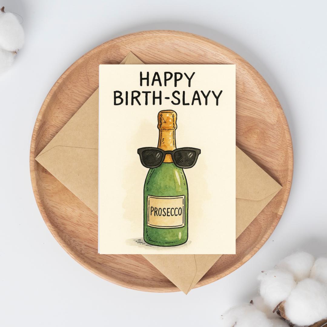 Happy Birth-Slayy Card | Funny Birthday Card | Slay Birthday Card | Sassy Birthday Card | Birthday Card for Best Friend | Fierce Card