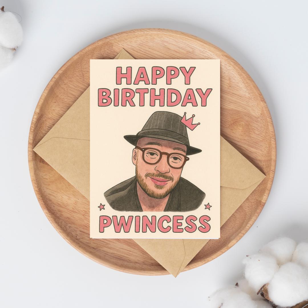 Funny Birthday Card – “Happy Birthday Pwincess” Meme | TiktTok Card for Her, Meme Card, Viral Birthday Card, Princess Birthday Card