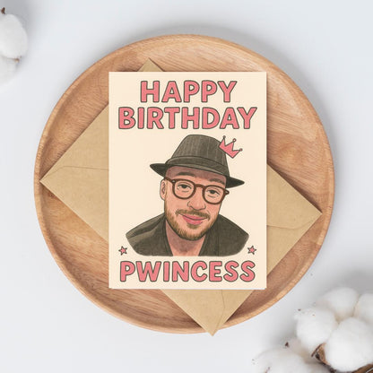 Funny Birthday Card – “Happy Birthday Pwincess” Meme | TiktTok Card for Her, Meme Card, Viral Birthday Card, Princess Birthday Card