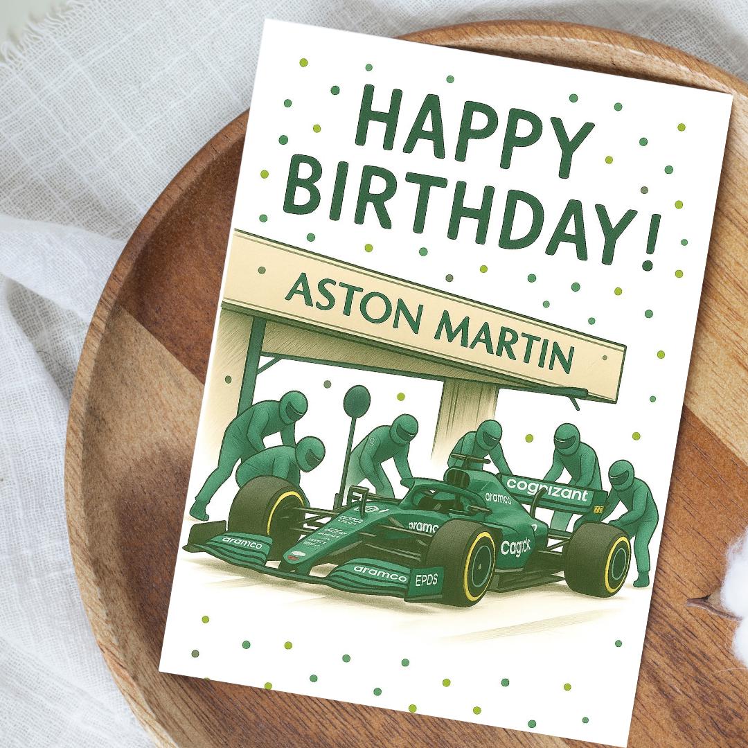 Race Car Birthday Card | Formula 1 Racing Greeting Card | Motorsport Birthday for Him | Red Bull Racing | F1 Fan Gift | McLaren | Ferrari