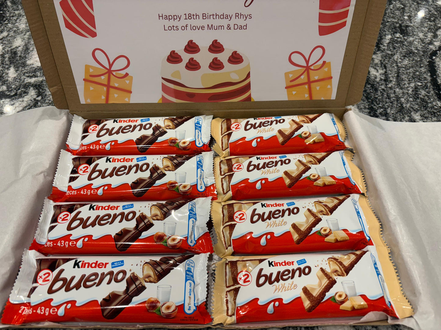 Chocolate Box | Kinder Bueno Chocolate Gift Box | Personalised | Treat Box | Birthday Gift | Special Occasion | Celebration