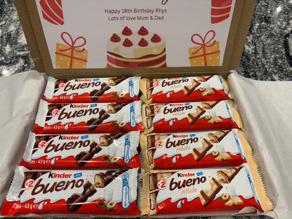 Chocolate Box | Kinder Bueno Chocolate Gift Box | Personalised | Treat Box | Birthday Gift | Special Occasion | Celebration