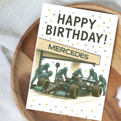 Race Car Birthday Card | Formula 1 Racing Greeting Card | Motorsport Birthday for Him | Red Bull Racing | F1 Fan Gift | McLaren | Ferrari