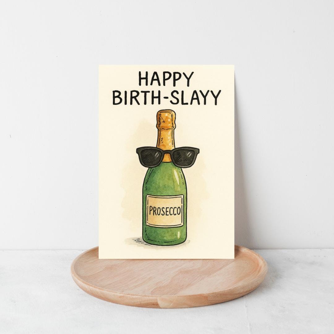 Happy Birth-Slayy Card | Funny Birthday Card | Slay Birthday Card | Sassy Birthday Card | Birthday Card for Best Friend | Fierce Card