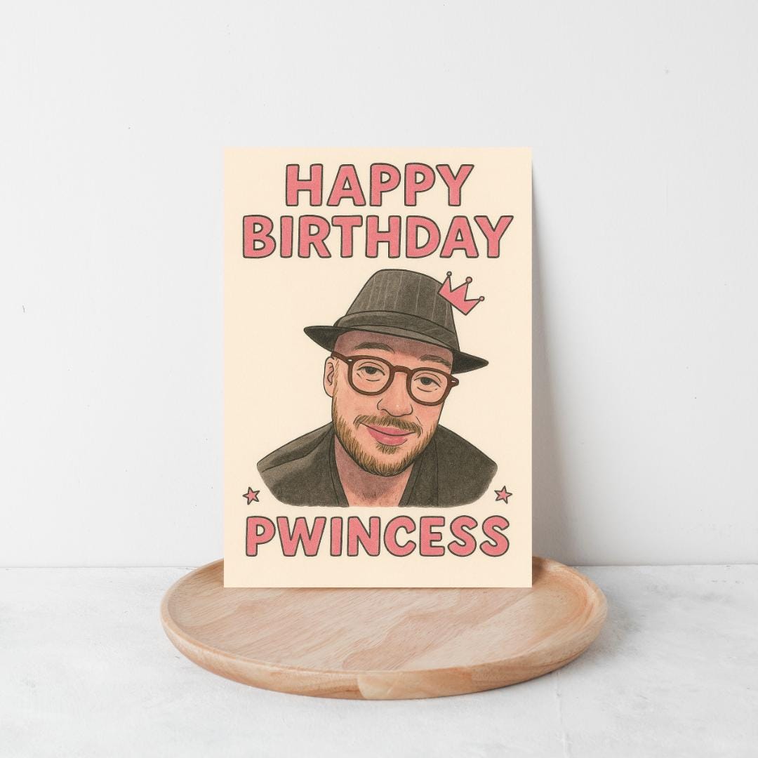 Funny Birthday Card – “Happy Birthday Pwincess” Meme | TiktTok Card for Her, Meme Card, Viral Birthday Card, Princess Birthday Card