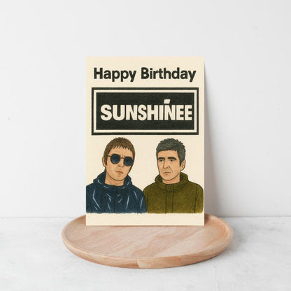 Oasis Birthday Card | Funny Britpop Card | Liam Gallagher Birthday | 90s Music Card | Indie Rock Birthday | Sunshine Oasis | Wonderwall